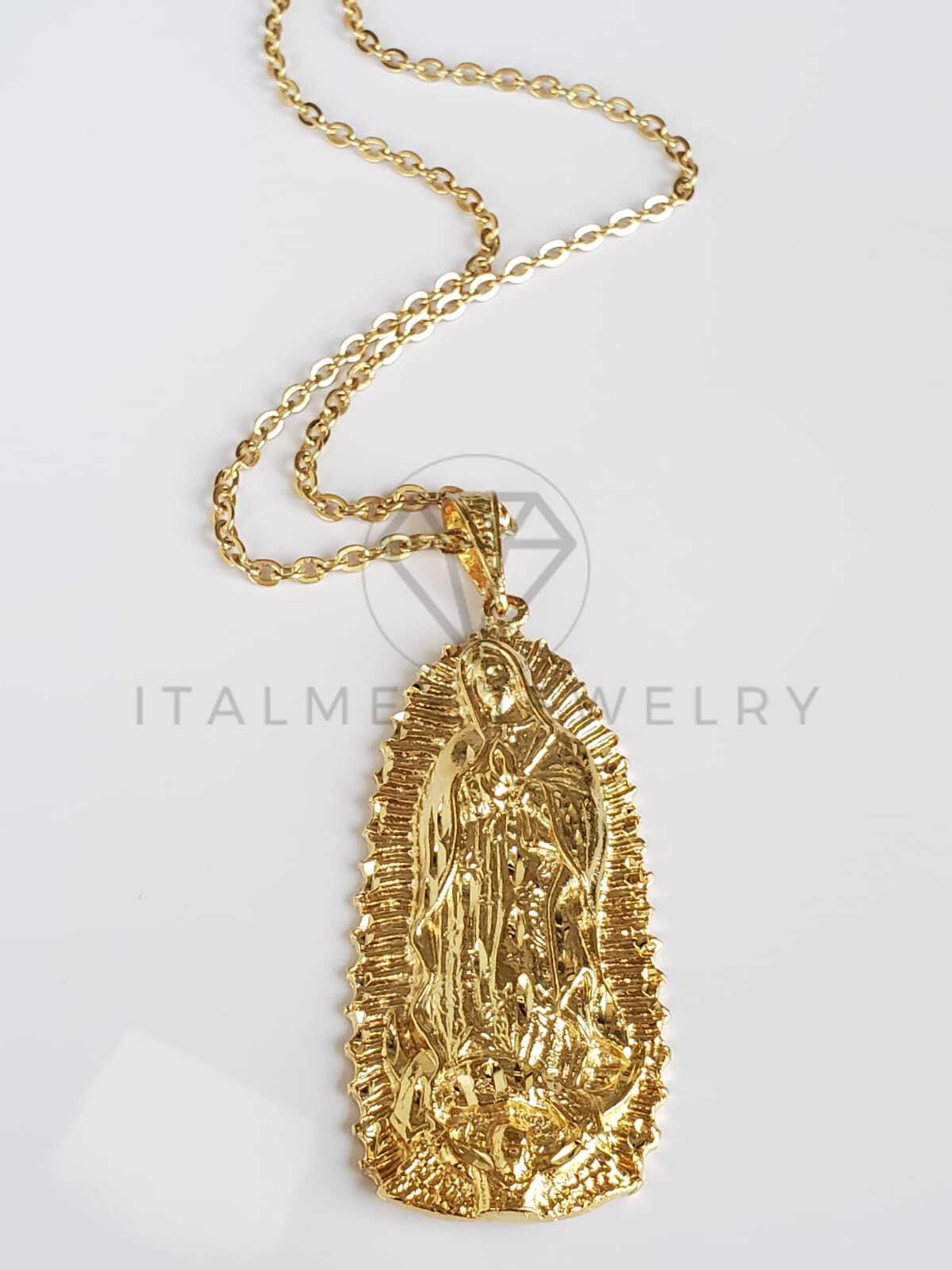 Dije Religioso - 100497.100498 - Virgen de Guadalupe Tamaño Extra Grande Oro Laminado 18K