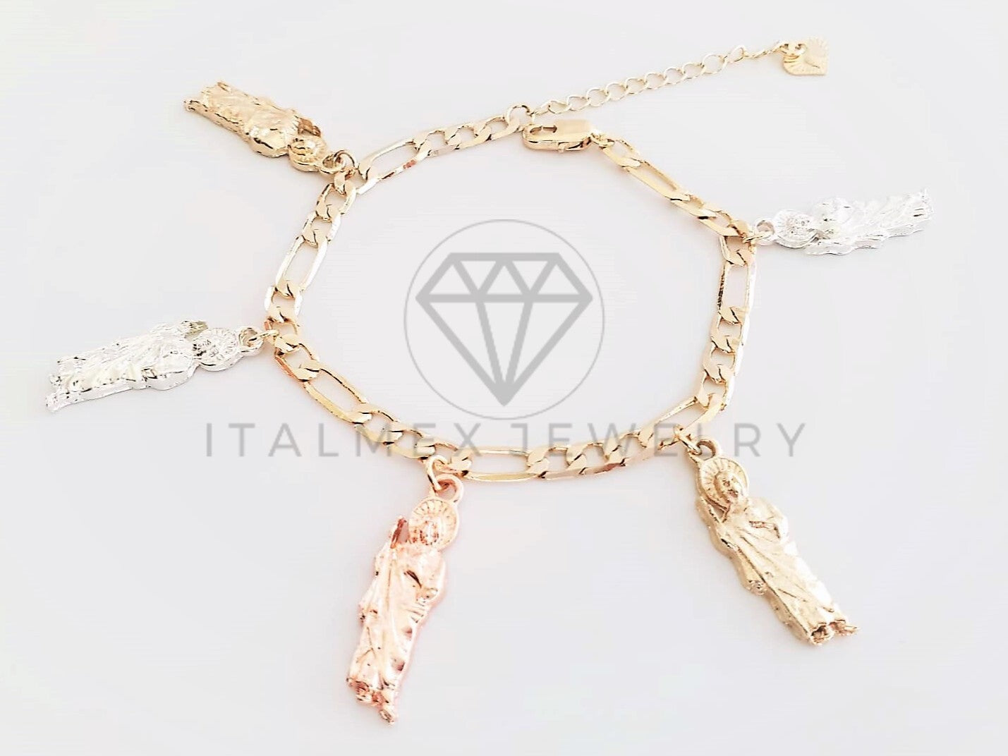 Pulsera Elegante - 102840 - Diseño de San Judas 3 Colores Oro Laminado 18K