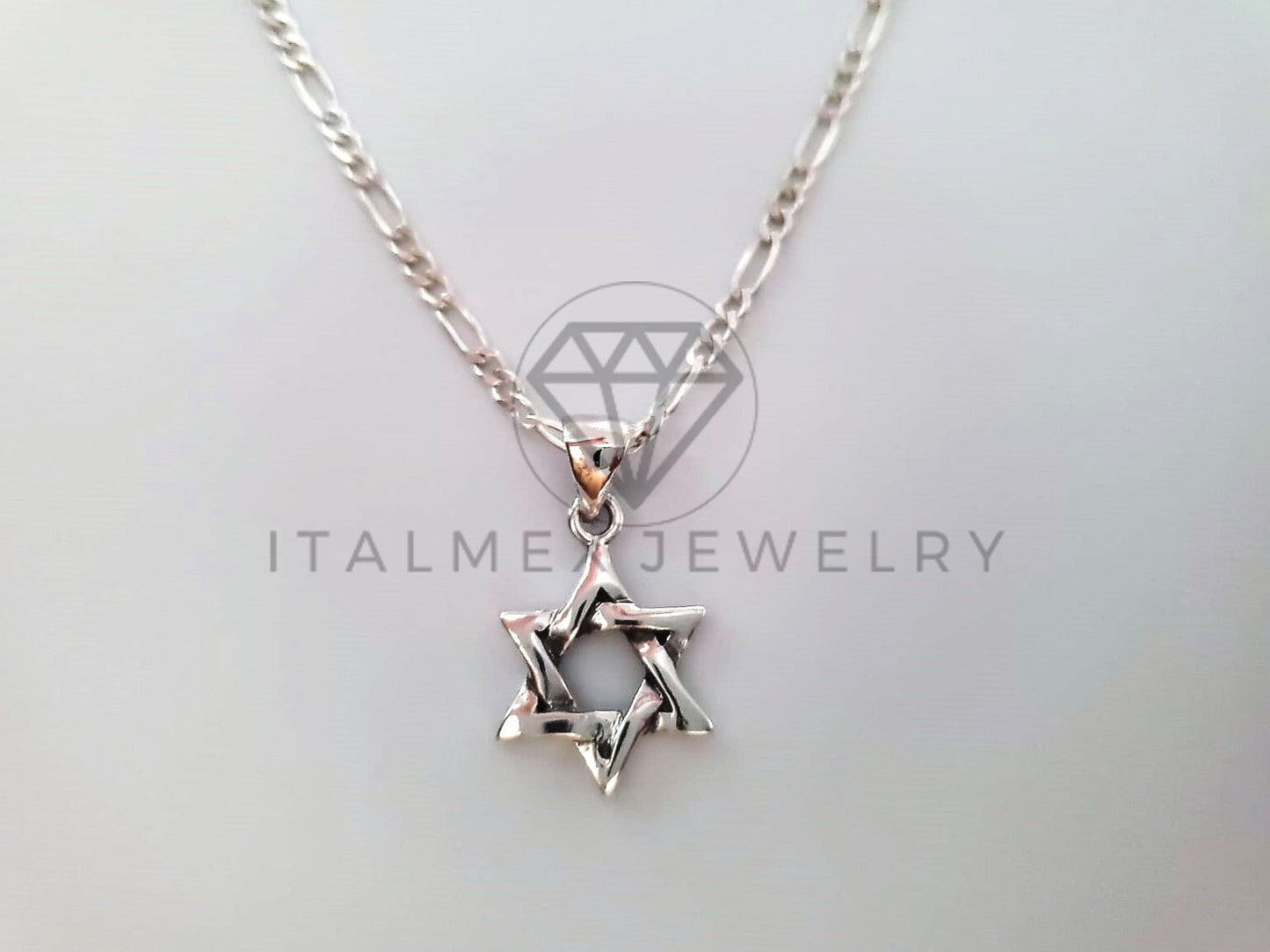 Dije Religioso - 104416 - Dije de Estrella de David en Plata Fina .925