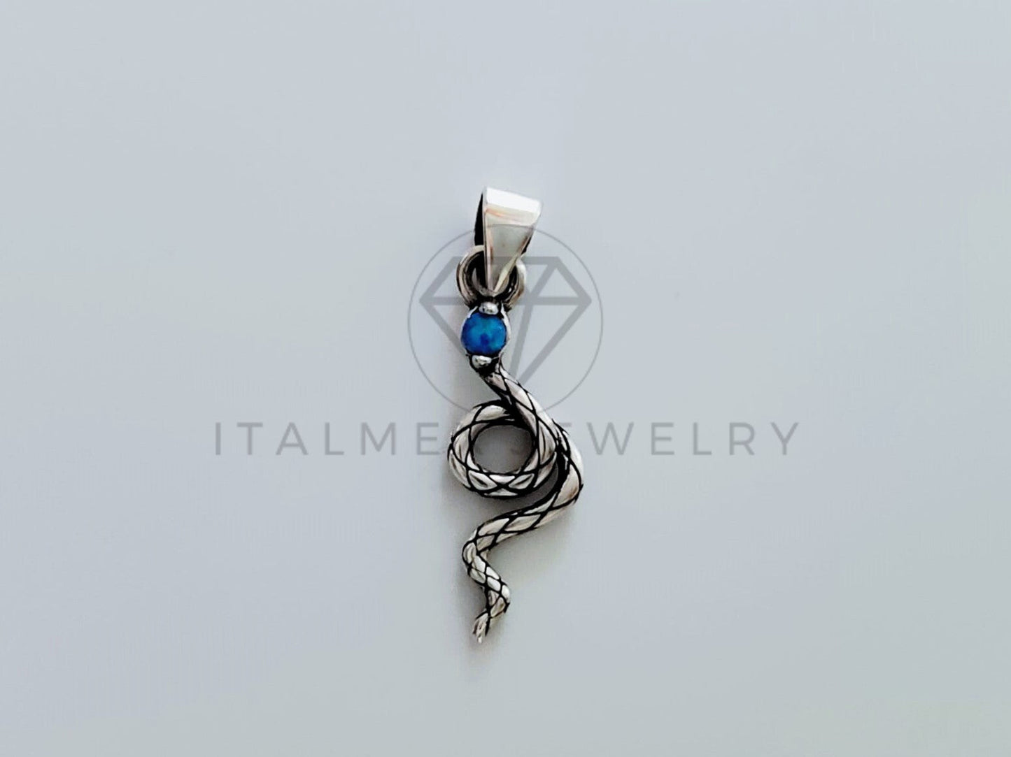 Dije No Religioso - 105181 - Dije Serpiente con Turquesa Plata .925