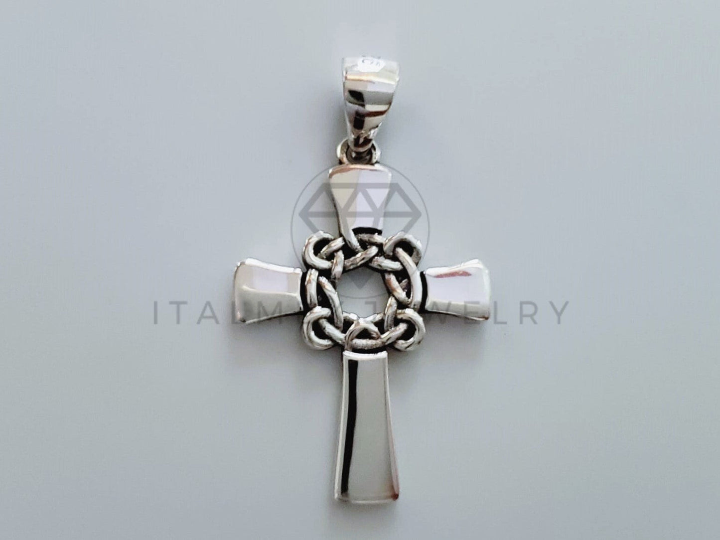 Dije Religioso - 105185 - Dije Cruz y Corona Plata .925