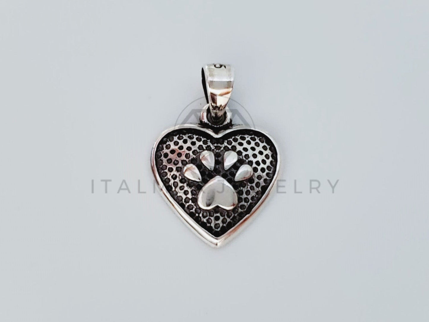 Dije No Religioso - 105145 - Dije Corazon Huellita de Perro Plata .925