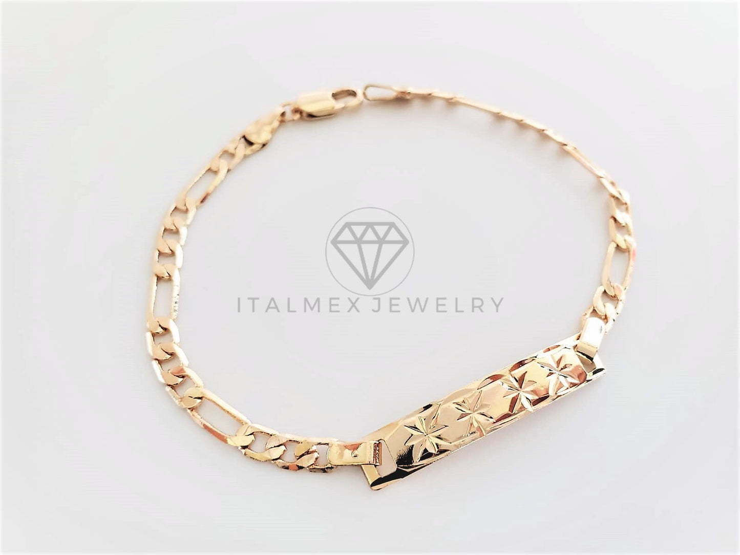 Esclava Elegante - 102837 - Diseño Placa Estrella 4mm/8" Oro Laminado 18K
