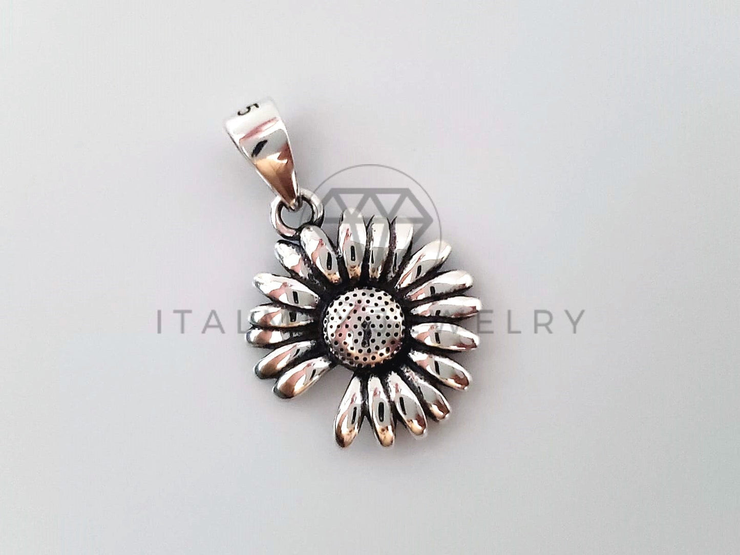 Dije No Religioso - 104414 - Dije de Girasol en Plata Fina .925