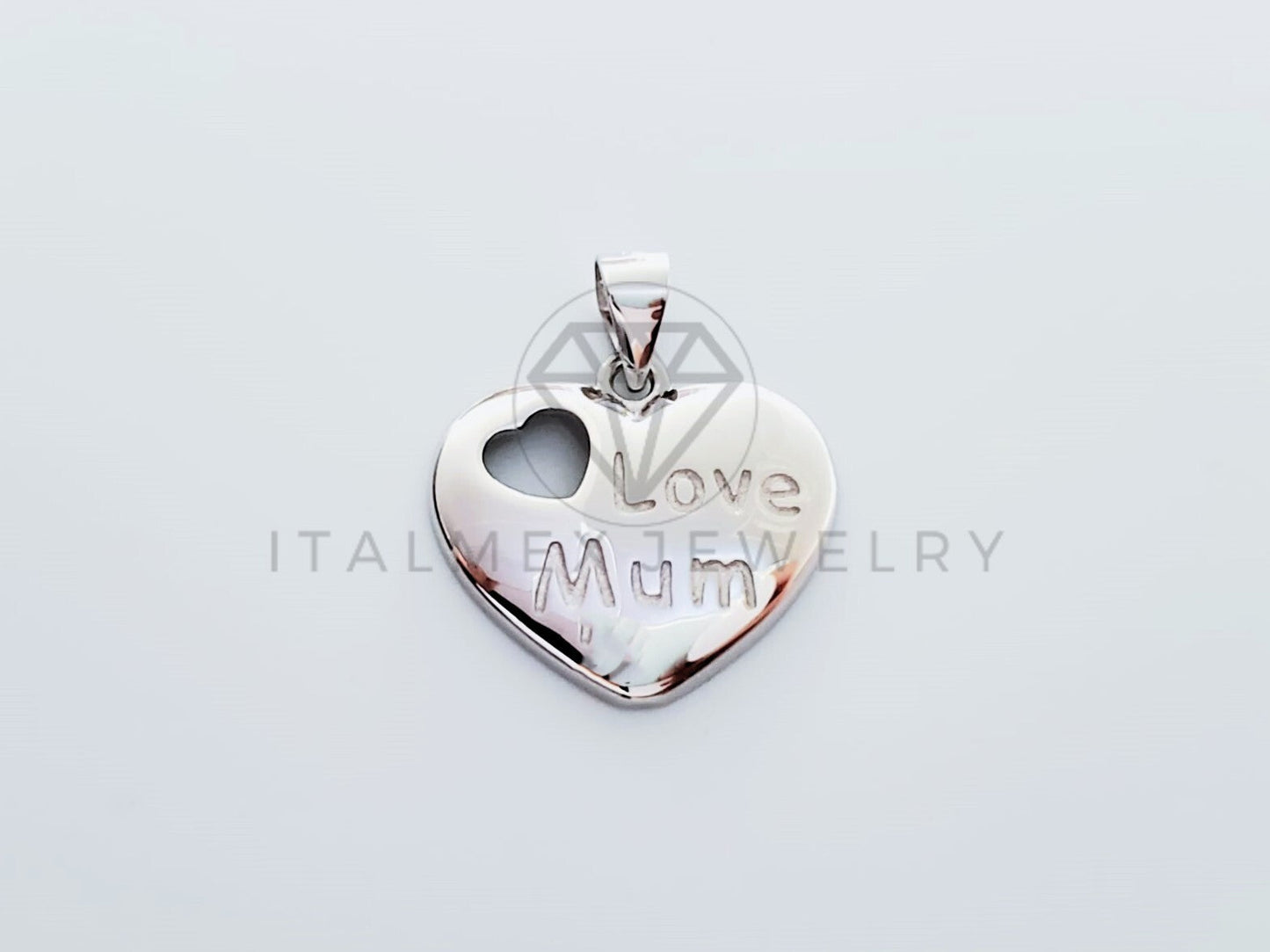 Dije No Religioso - 105147 - Dije Corazon "I Love Mom" Plata .925