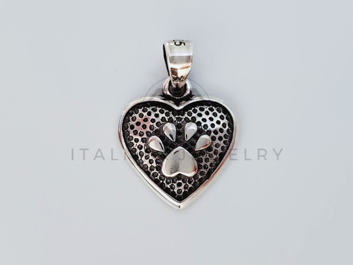 Dije No Religioso - 105145 - Dije Corazon Huellita de Perro Plata .925