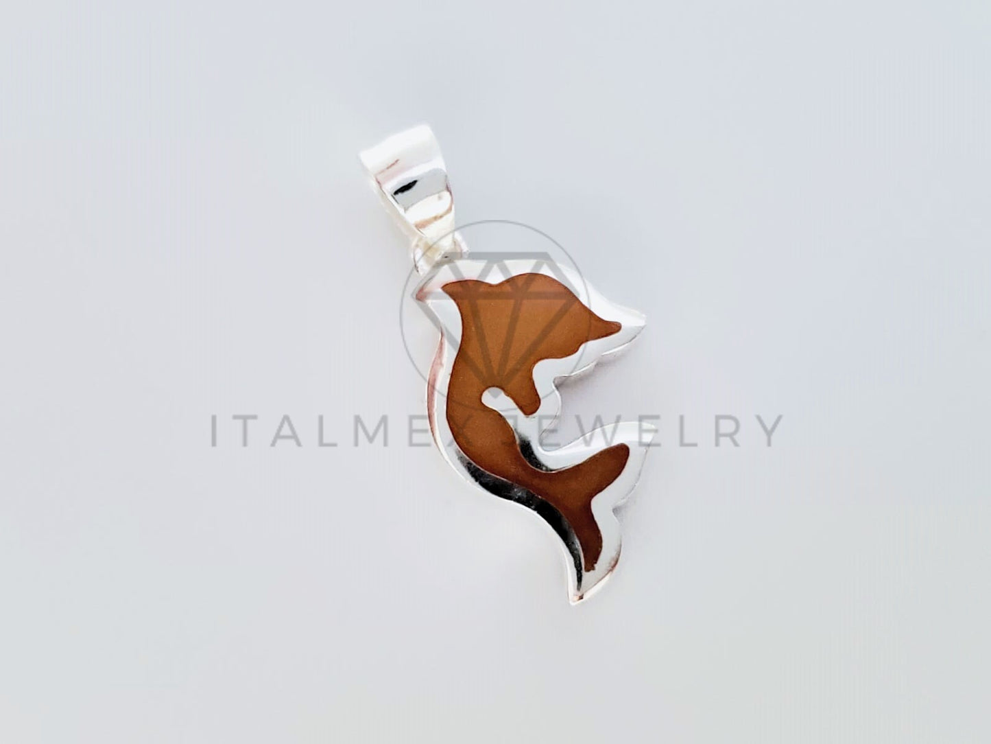 Dije No Religioso - 105143 - Dije Delfin Esmalte Brillantina Plata .925