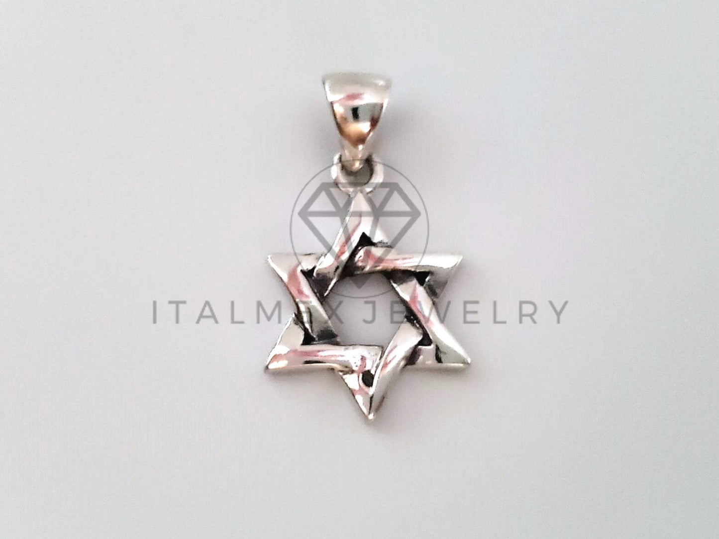 Dije Religioso - 104416 - Dije de Estrella de David en Plata Fina .925