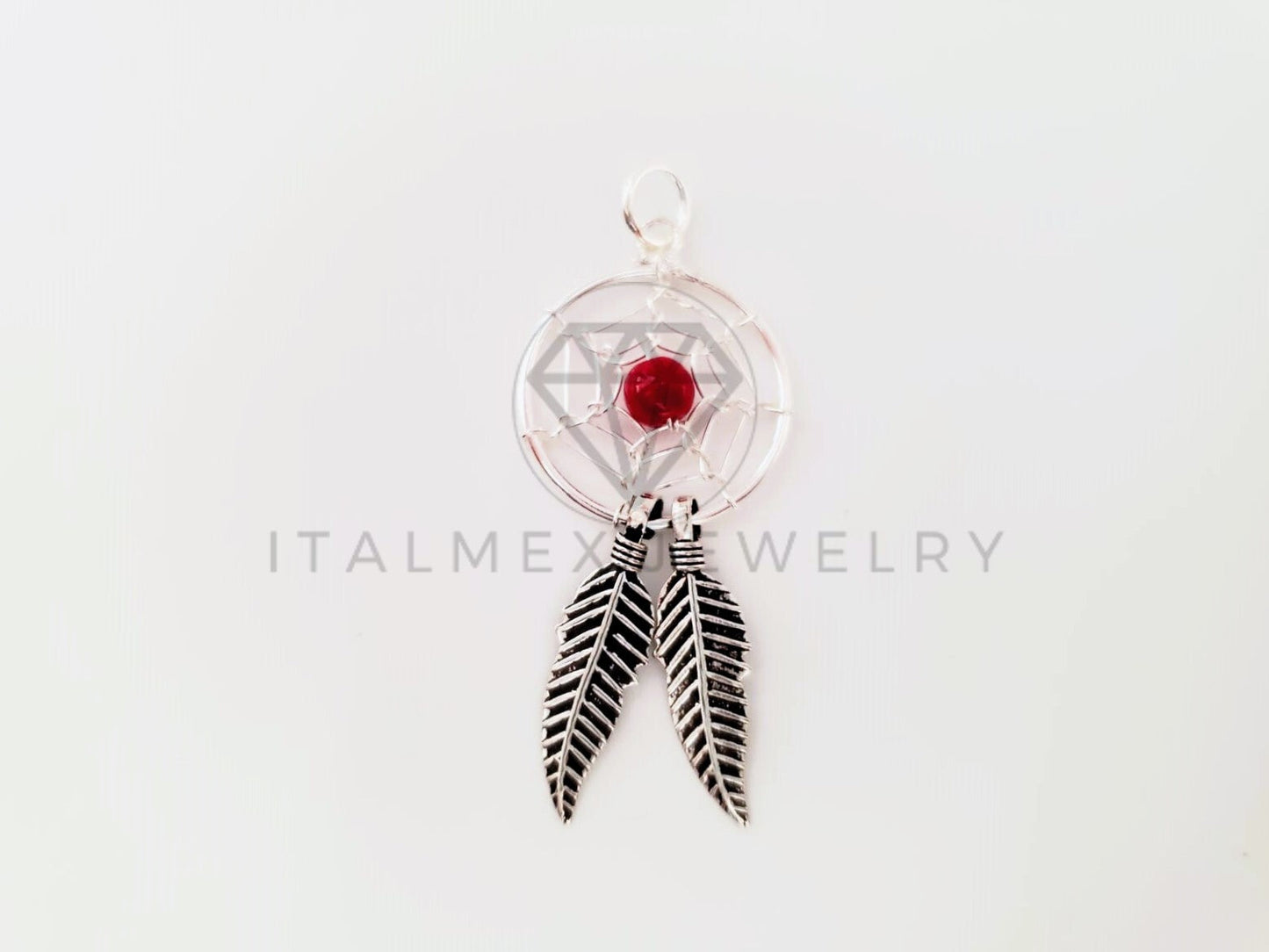 Dije Elegante - 104788 - Diseño Atrapa Pesadilla Rojo Plata Fina .925