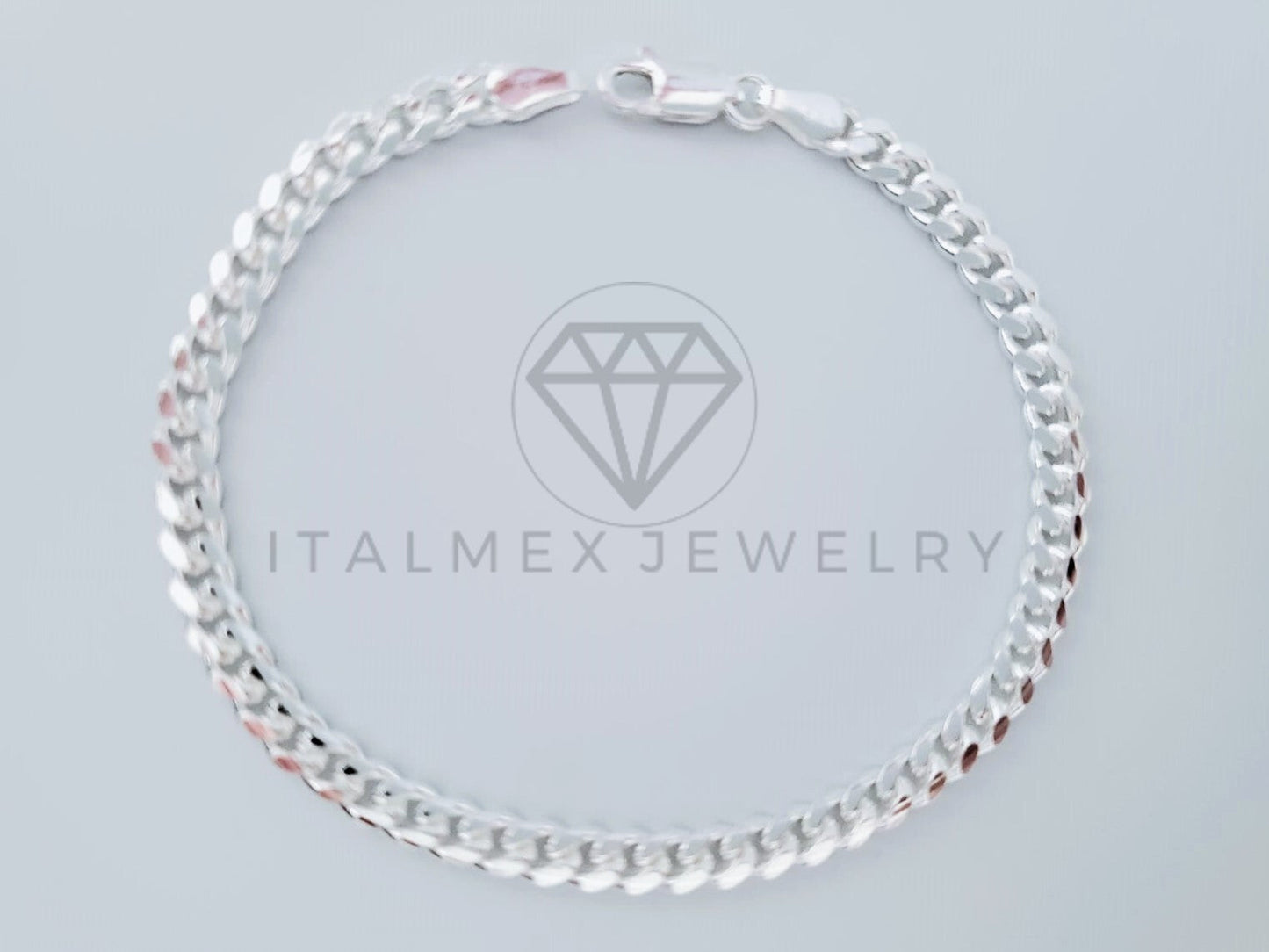 Pulsera de Lujo - 104838 - Diseño Cubana Miami 4mm/7 Pulgadas Plata Fina .925