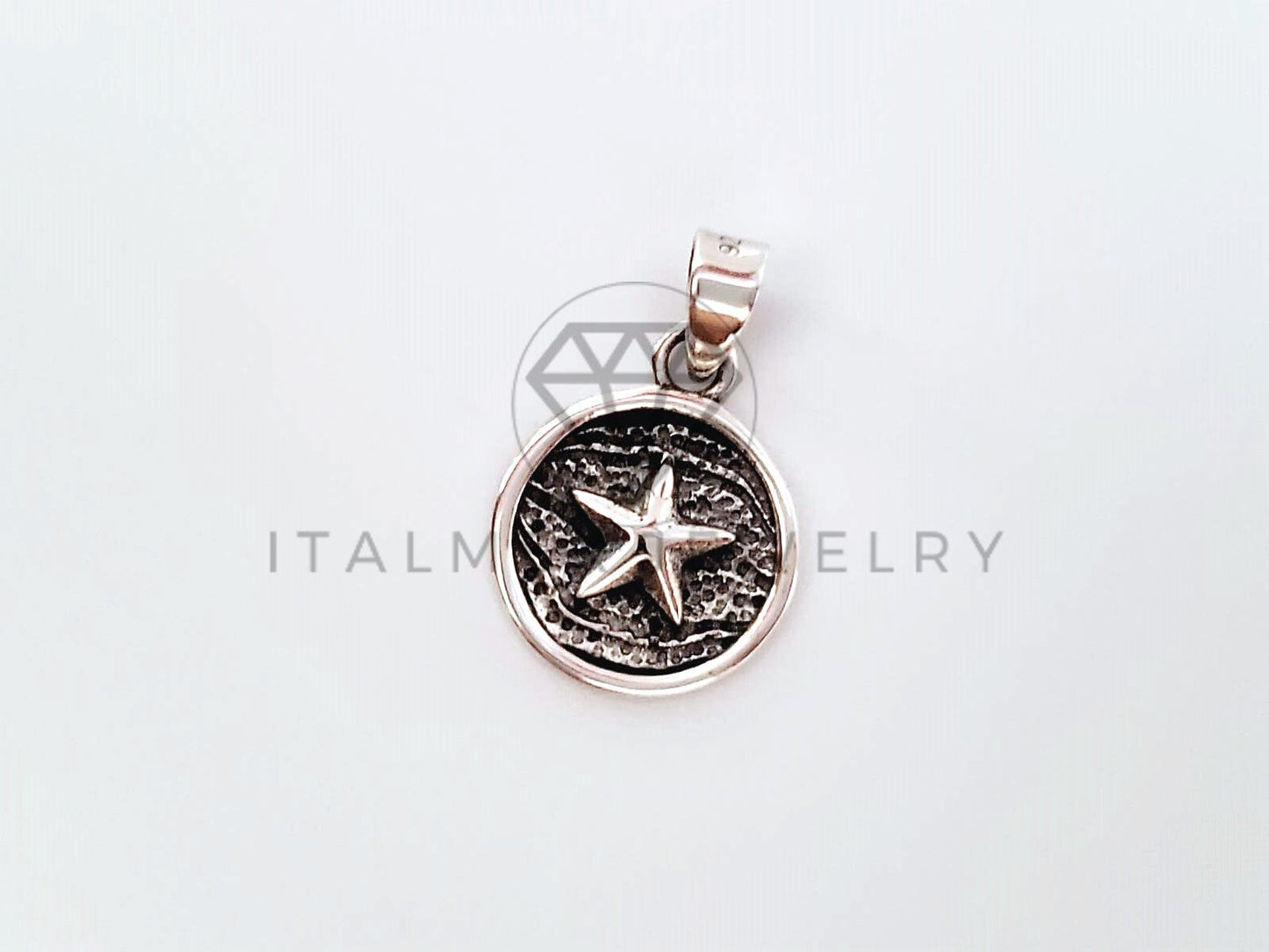 Dije No Religioso - 104462 - Dije de Medalla Estrella Plata .925