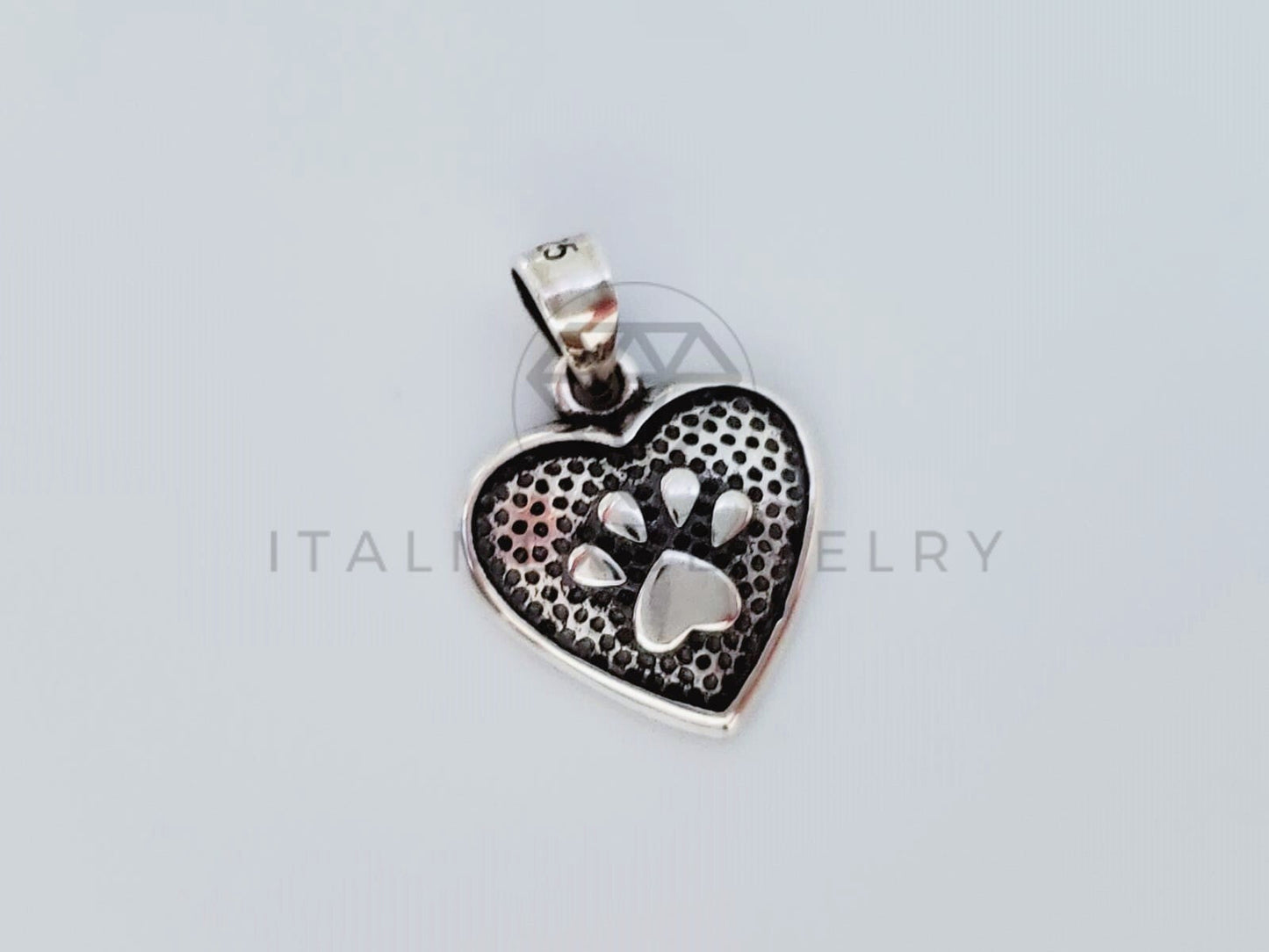 Dije No Religioso - 105145 - Dije Corazon Huellita de Perro Plata .925