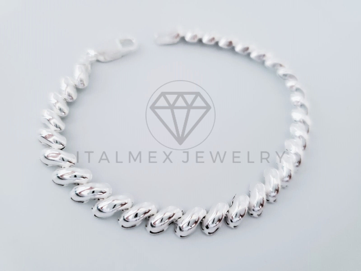 Pulsera de Lujo - 104839 - Diseño San Marco 6mm/7 Pulgadas Plata Fina .925