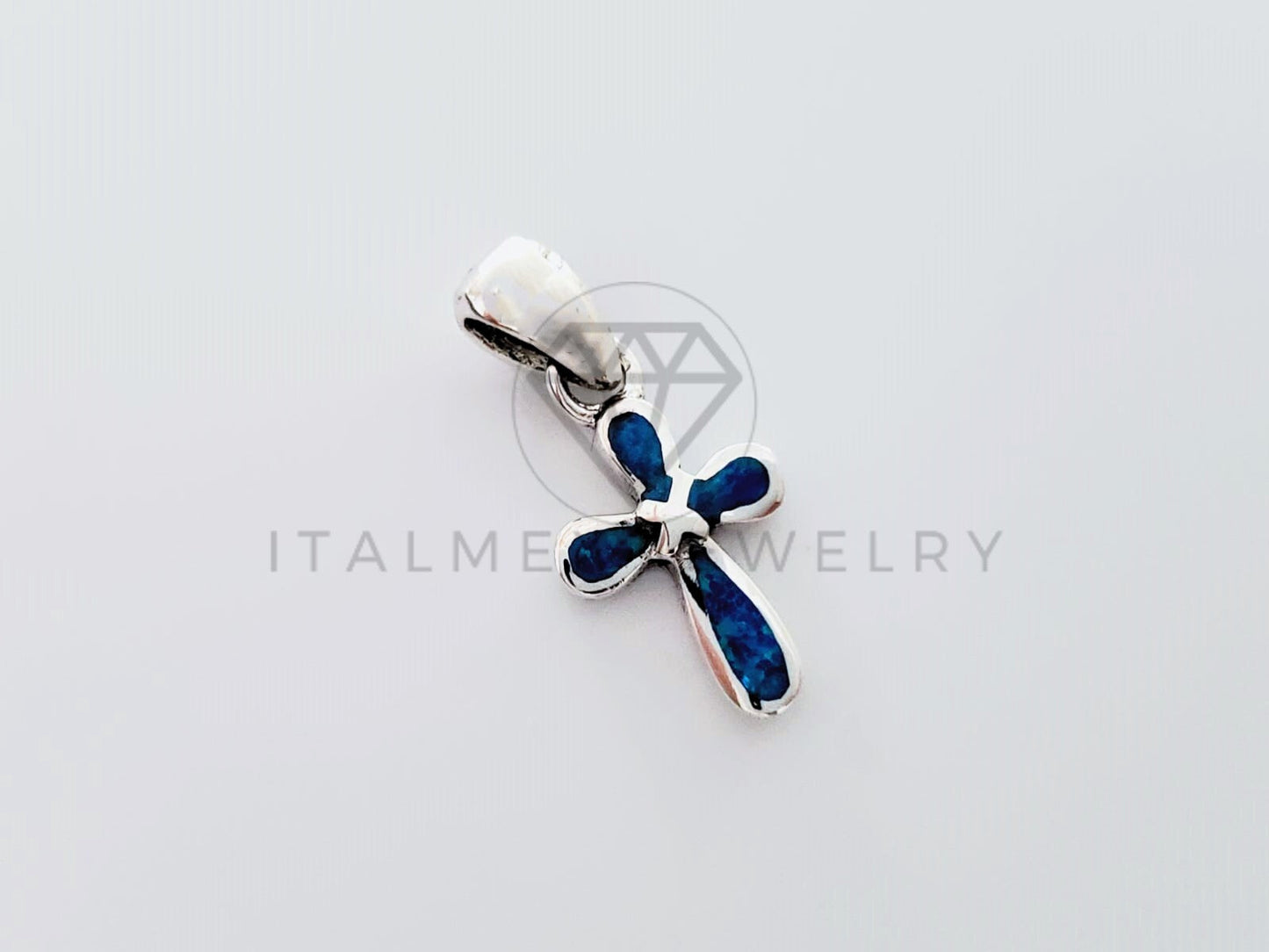Dije Religioso - 105152 - Dije Cruz Turquesa Plata .925
