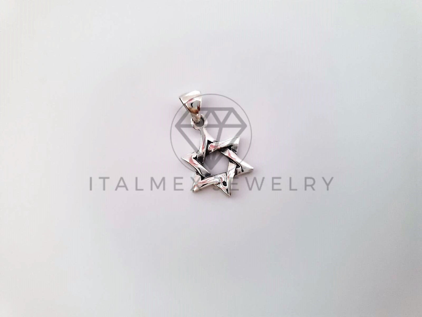 Dije Religioso - 104416 - Dije de Estrella de David en Plata Fina .925