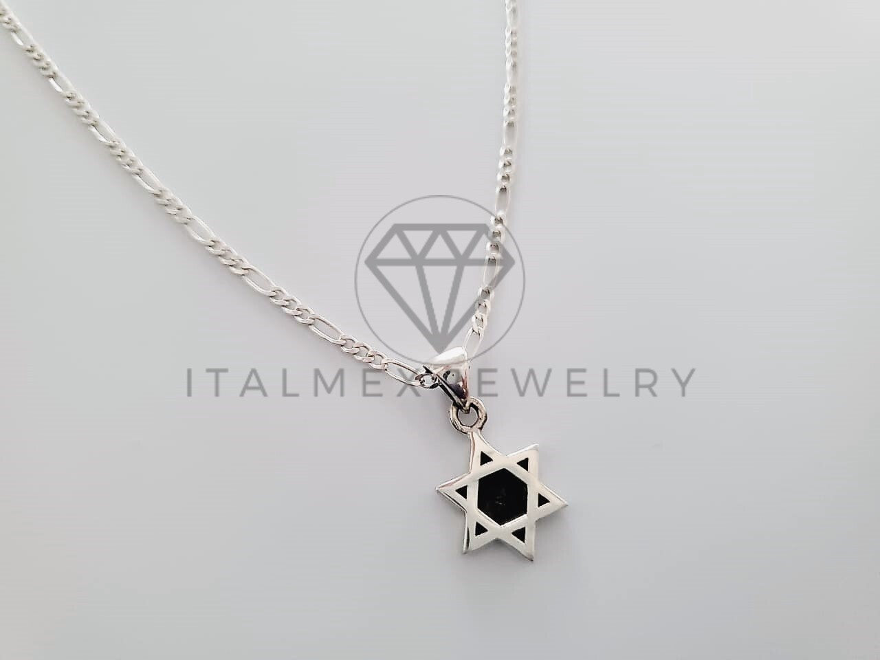 Dije Religioso - 104285 - Dije de Estrella de David en Plata Fina .925