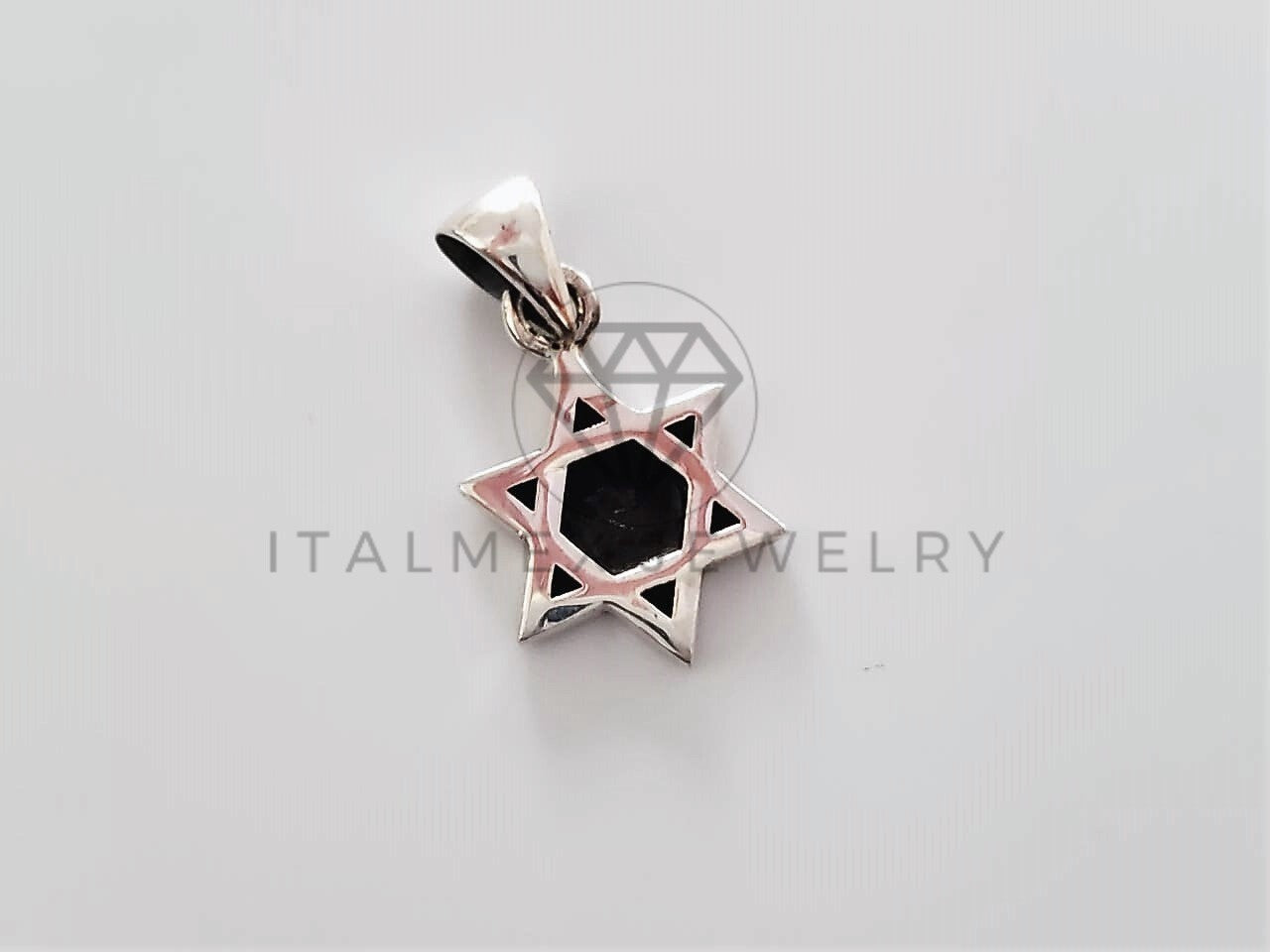 Dije Religioso - 104285 - Dije de Estrella de David en Plata Fina .925