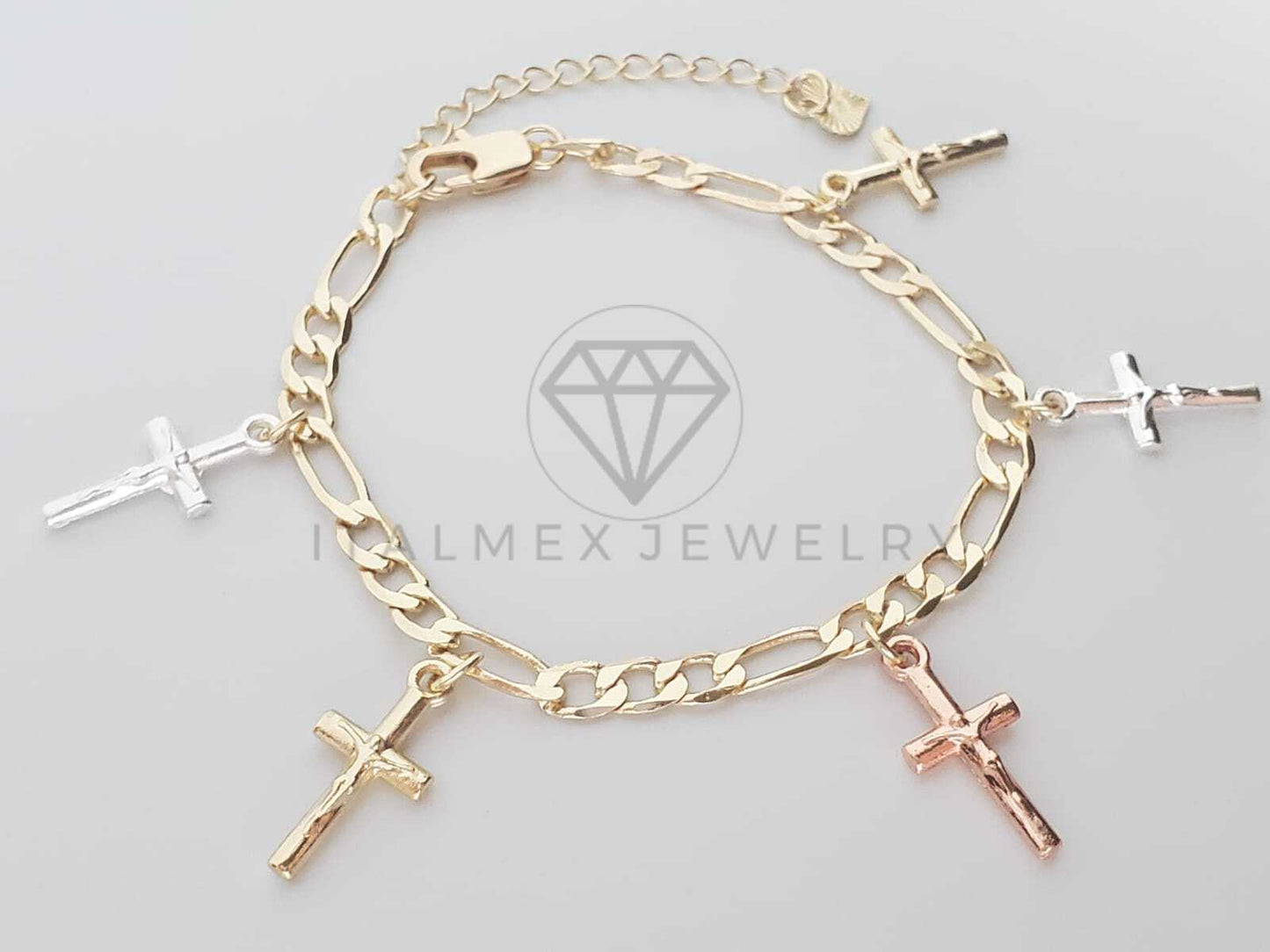 Pulsera Elegante - 100168 - Diseño de Cristo 3 Oros - Oro Laminado 18K