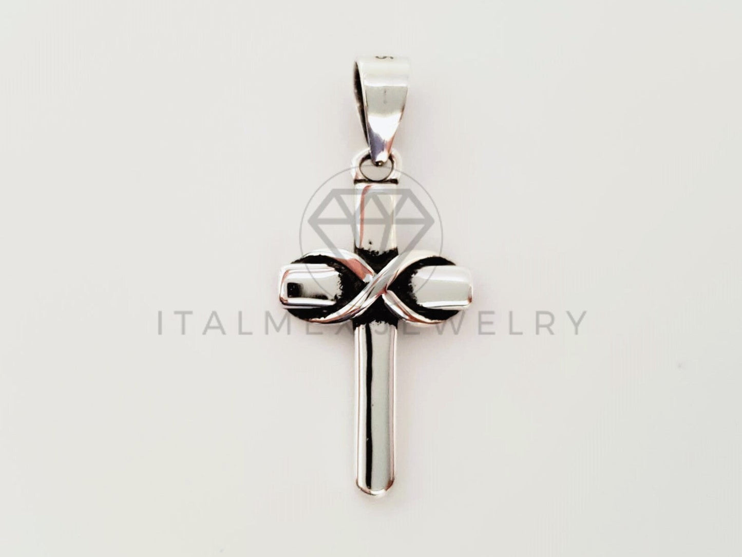 Dije Religioso - 104787 - Dije Cruz Cristo Infinito Plata Fina .925