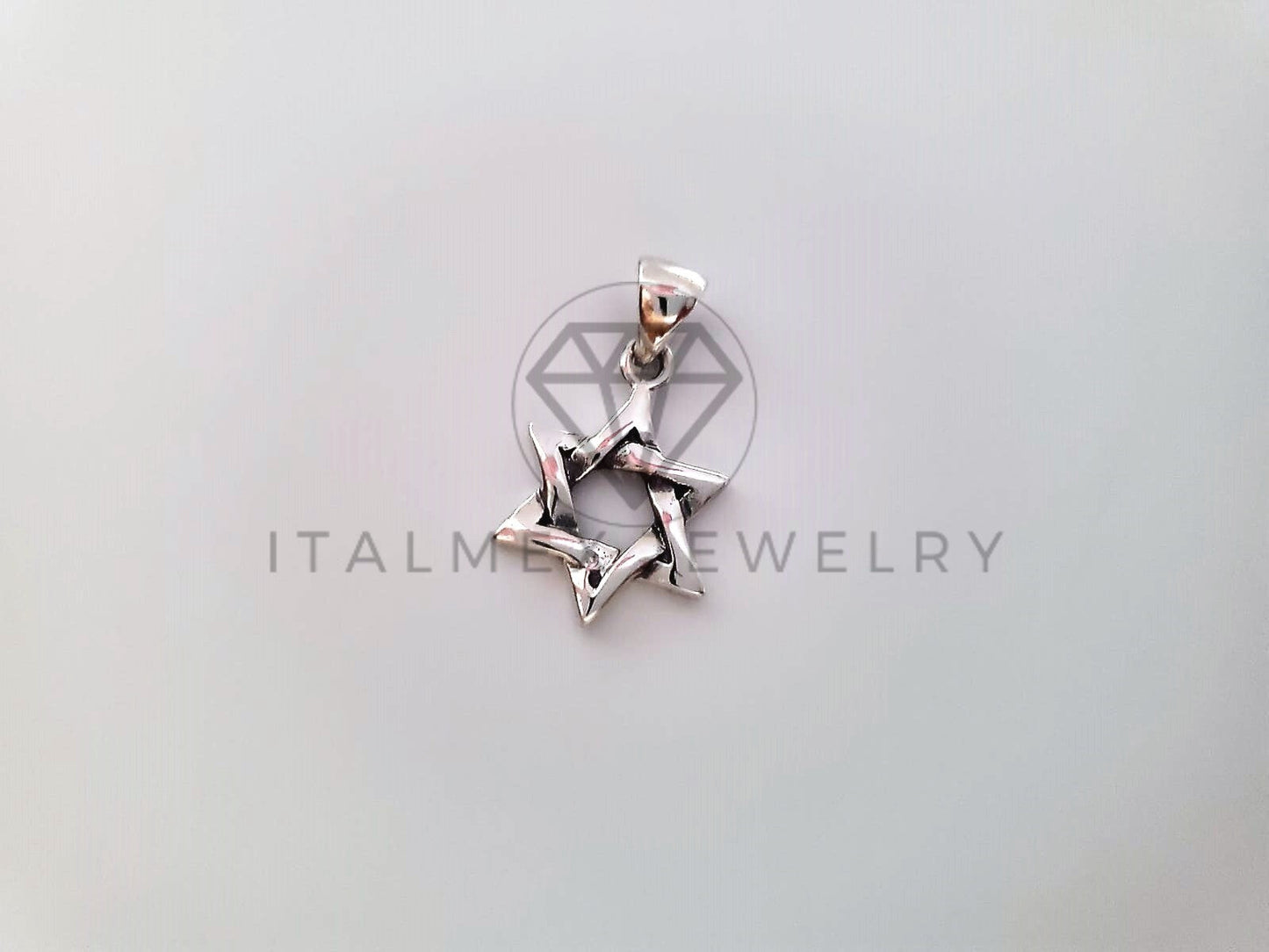 Dije Religioso - 104416 - Dije de Estrella de David en Plata Fina .925