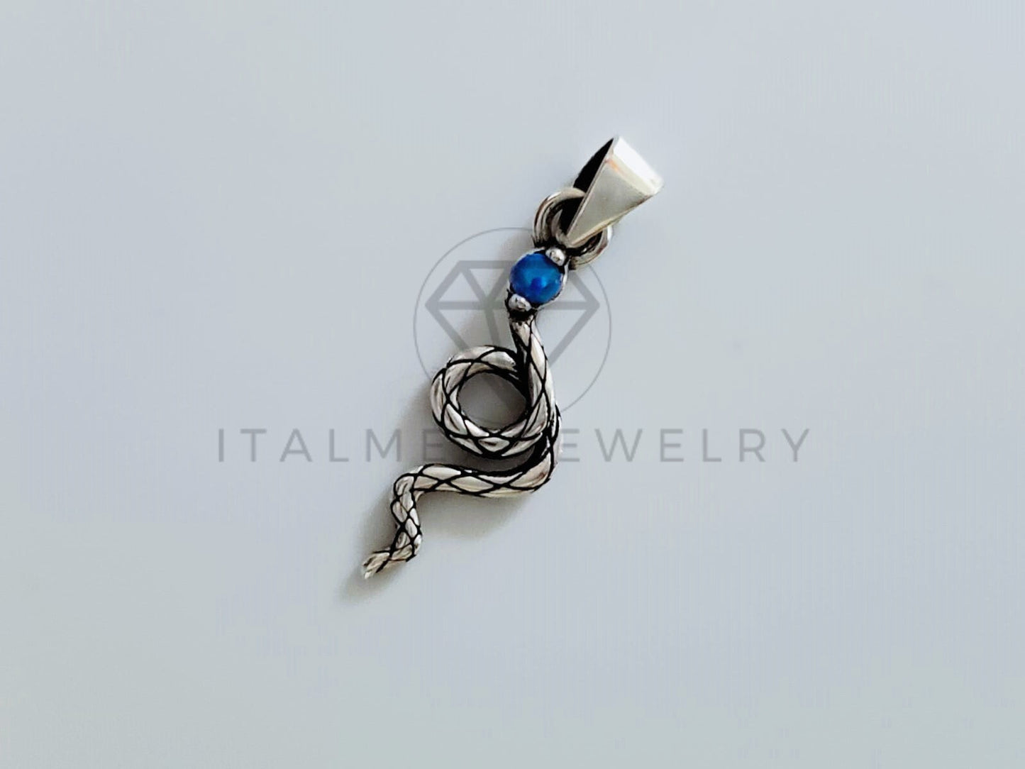 Dije No Religioso - 105181 - Dije Serpiente con Turquesa Plata .925