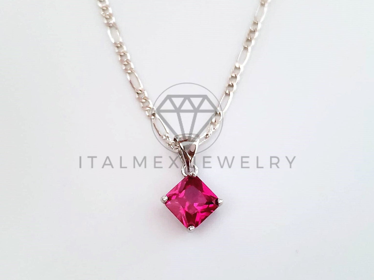 Dije No Religioso - 104458 - Dije de Princesa Circonia Roja en Plata Fina .925