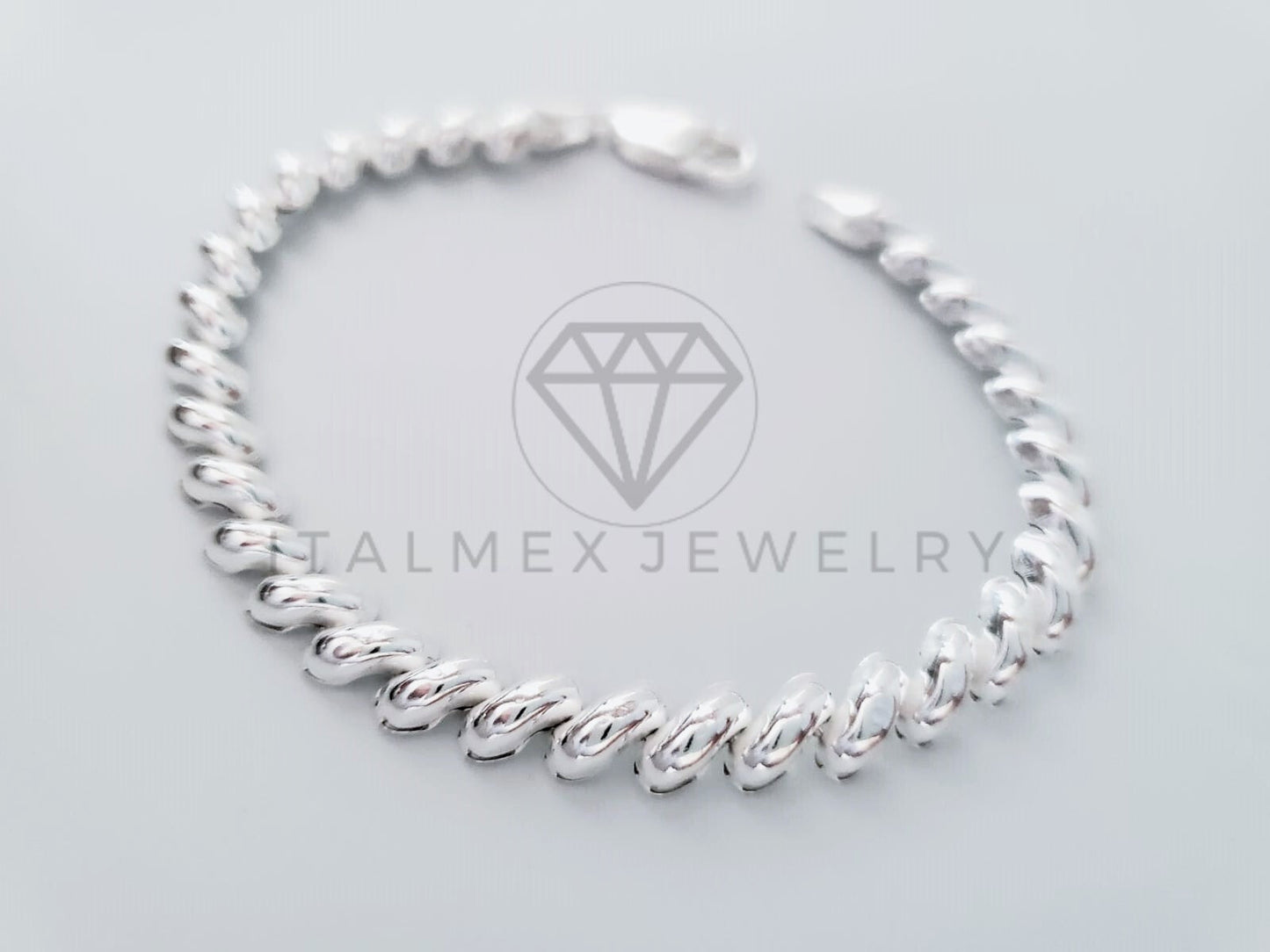 Pulsera de Lujo - 104839 - Diseño San Marco 6mm/7 Pulgadas Plata Fina .925