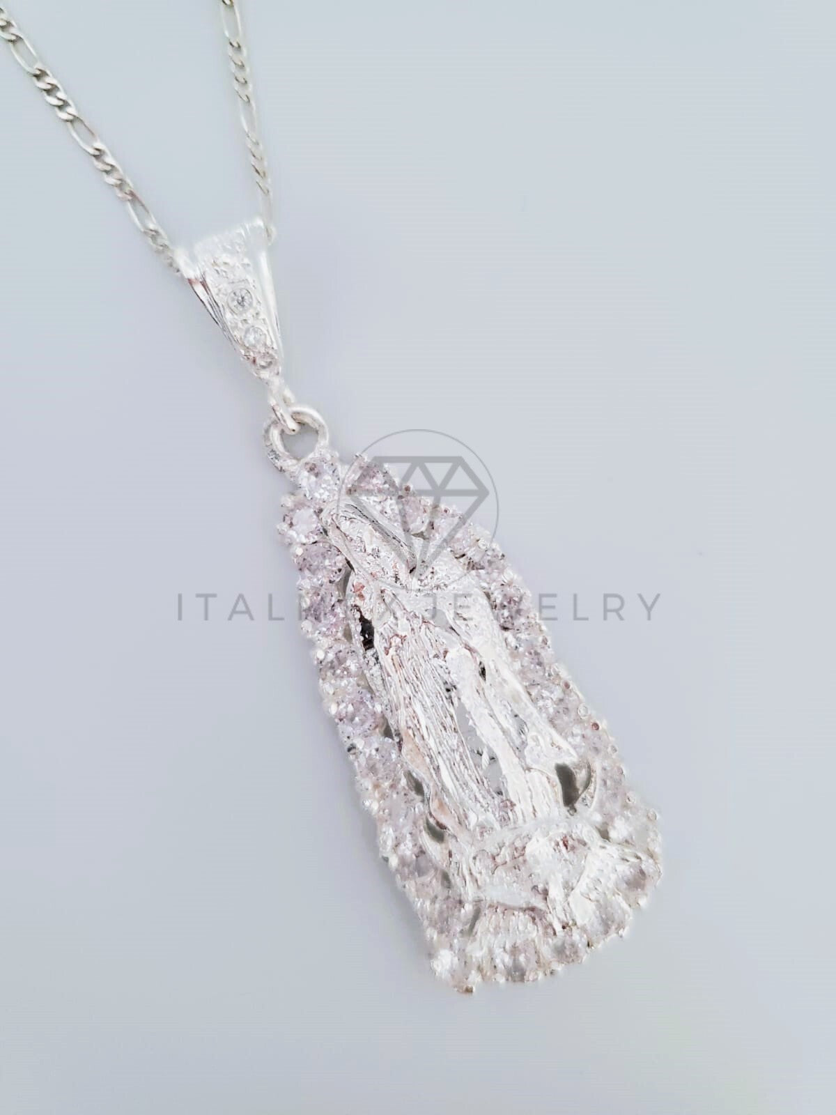 Dije Religioso - 104812 - Dije Virgen de Guadalupe CZ Clara Grande Plata .925