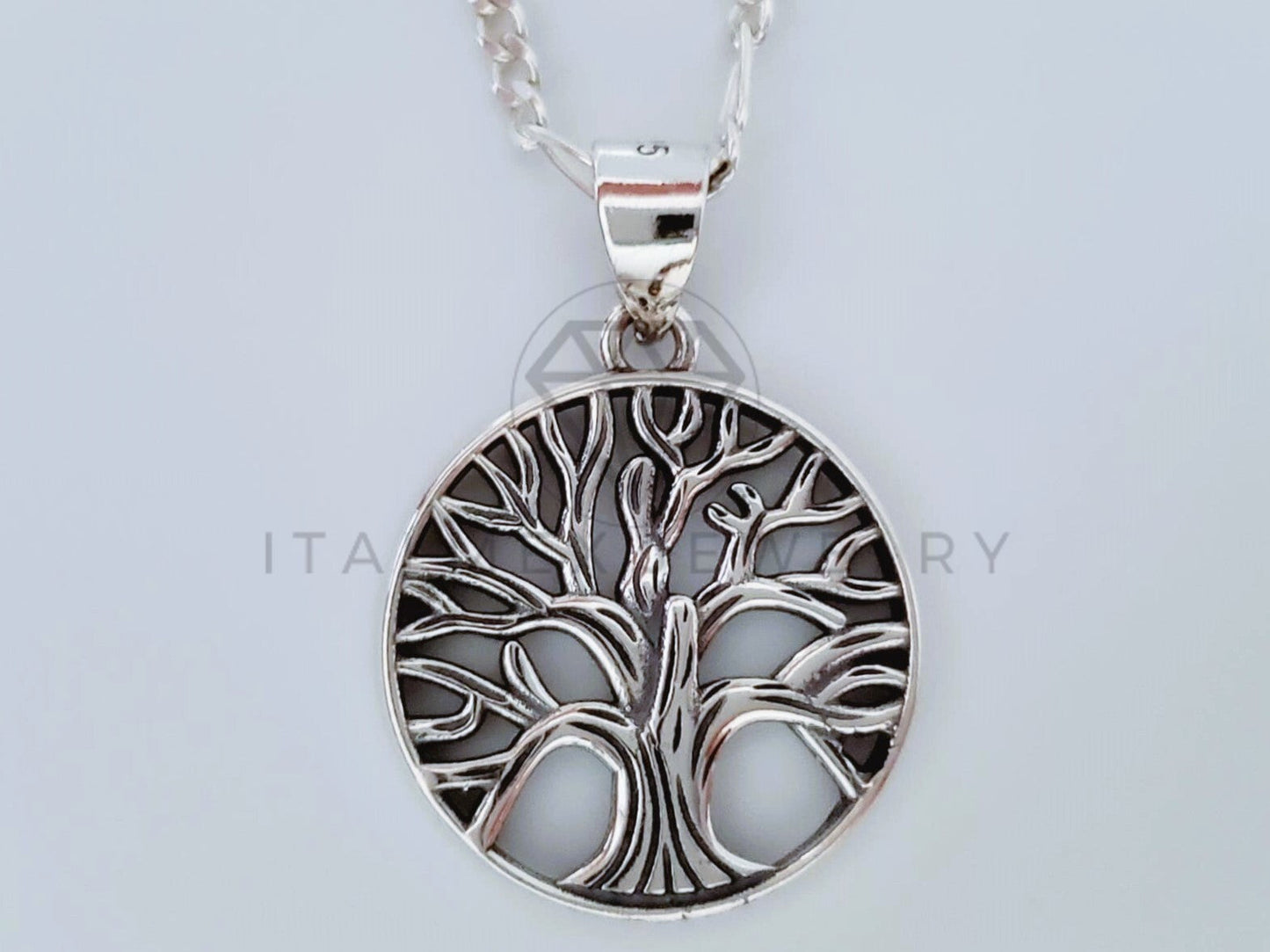 Dije Elegante - 104993 - Diseño Arbol de la Vida Plata .925