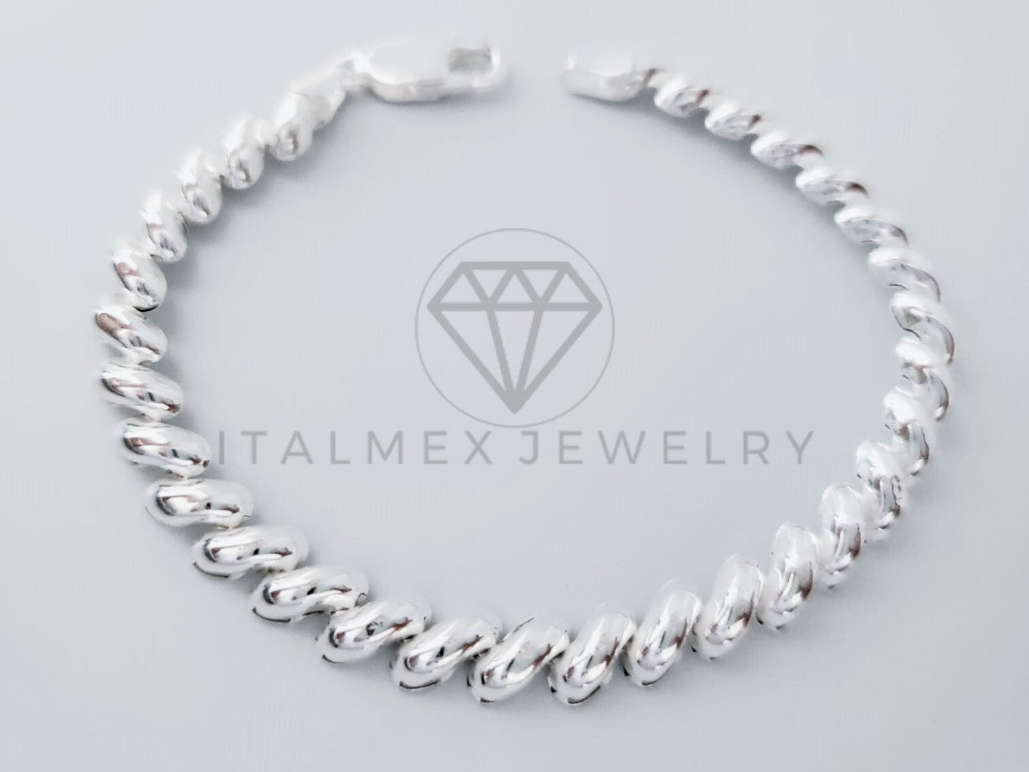 Pulsera de Lujo - 104839 - Diseño San Marco 6mm/7 Pulgadas Plata Fina .925