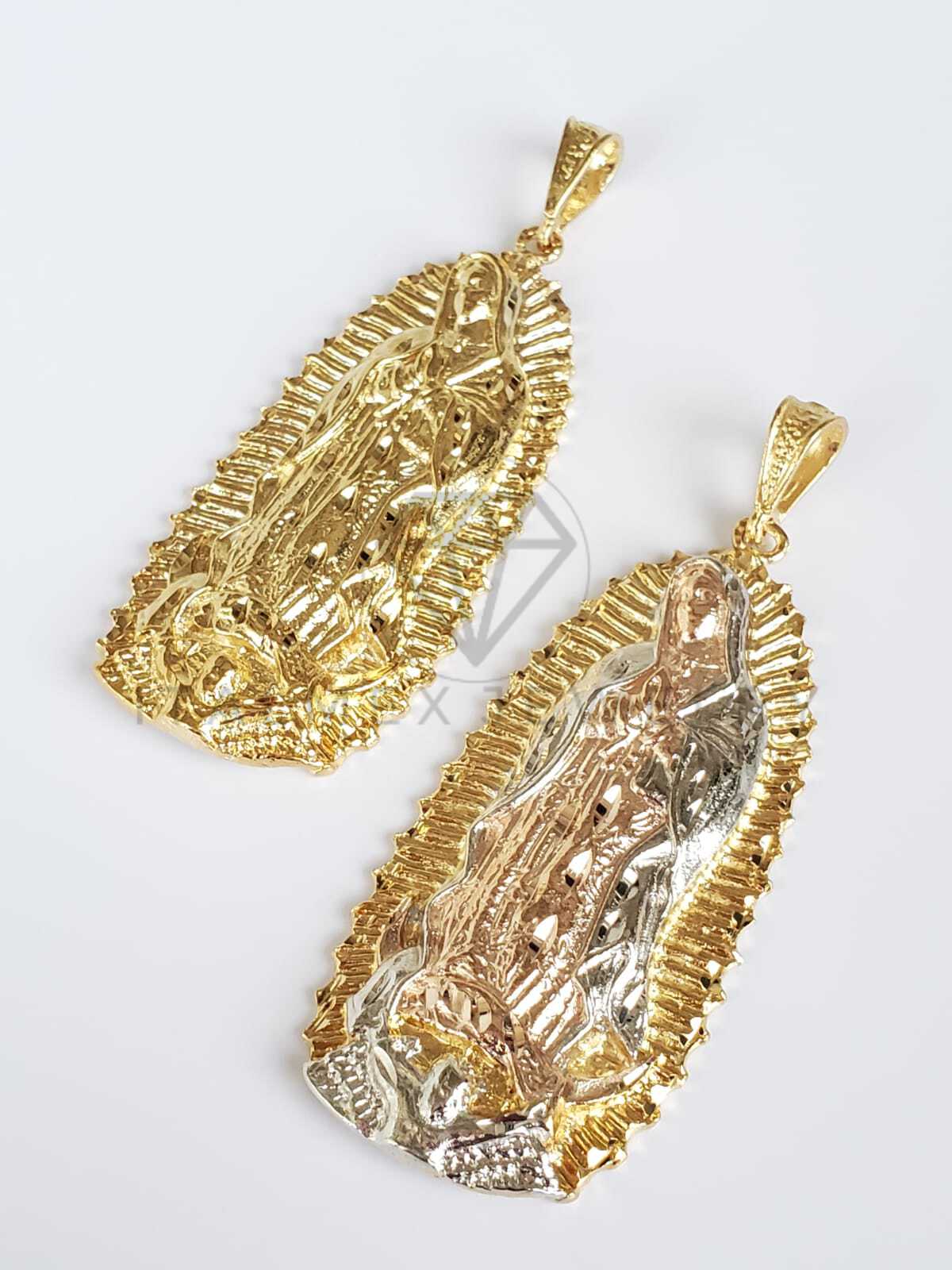 Dije Religioso - 100497.100498 - Virgen de Guadalupe Tamaño Extra Grande Oro Laminado 18K