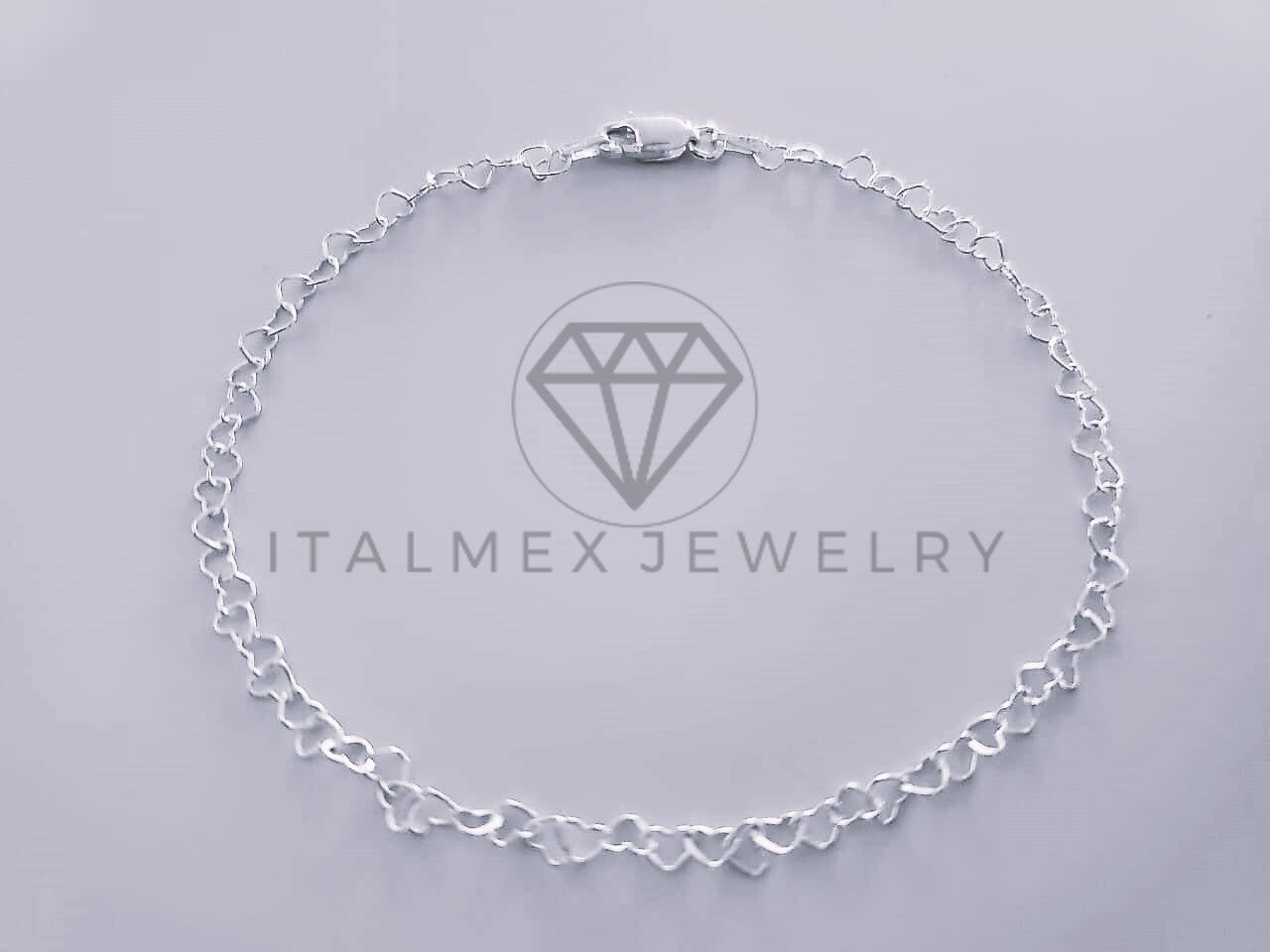 Pulsera de Lujo - 104452 - Diseño Corazon 3mm/7" Plata Fina .925