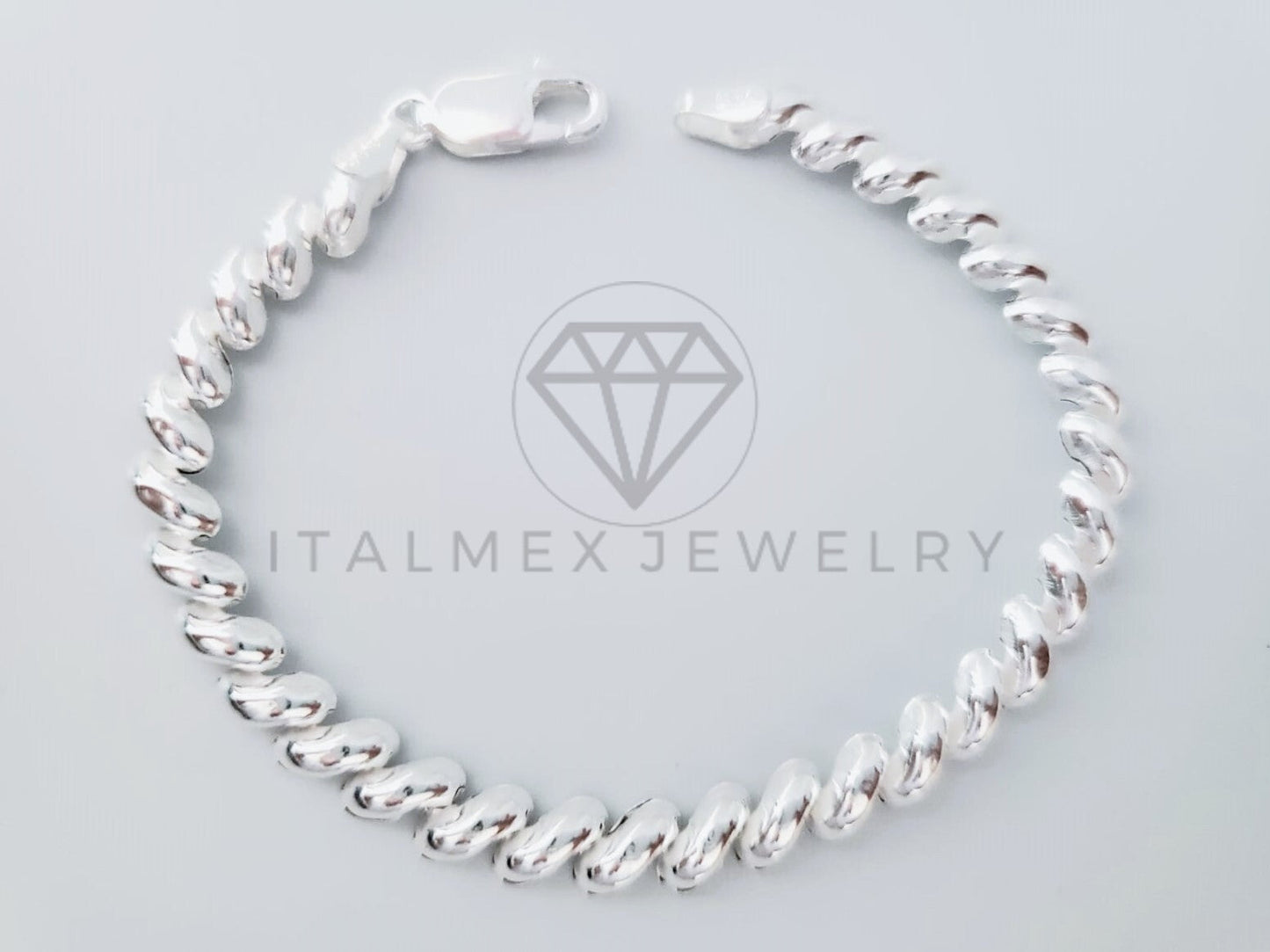 Pulsera de Lujo - 104839 - Diseño San Marco 6mm/7 Pulgadas Plata Fina .925