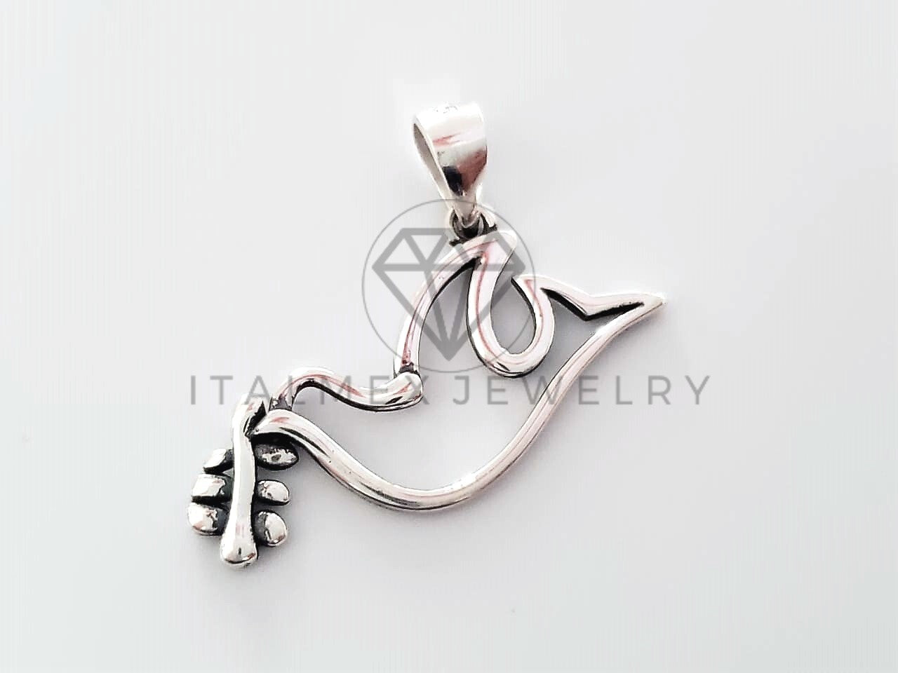 Dije Religioso - 104287 - Dije de Paloma Espiritu Santo en Plata Fina .925