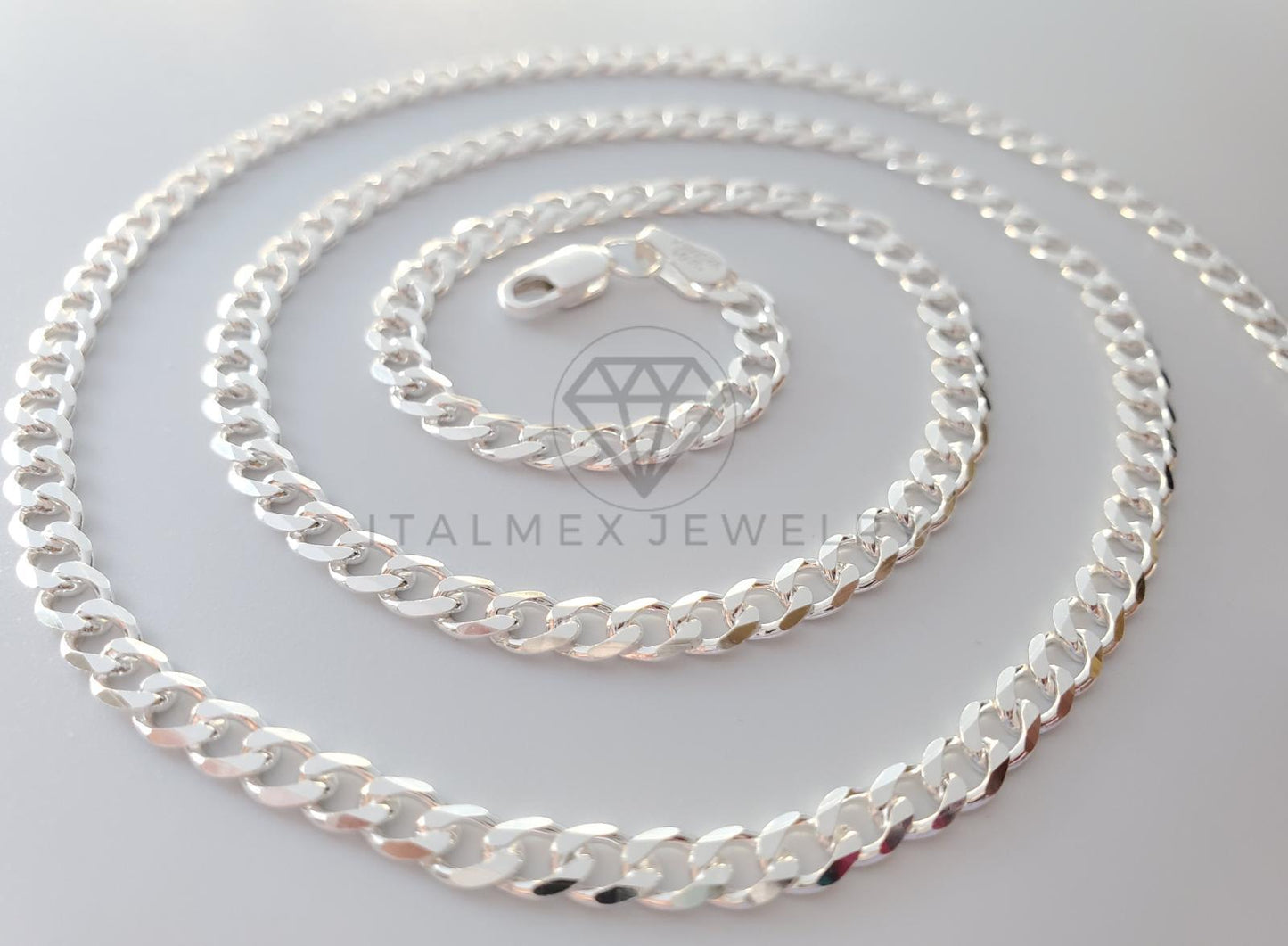 Cadena Cubana 4mm Plata .925