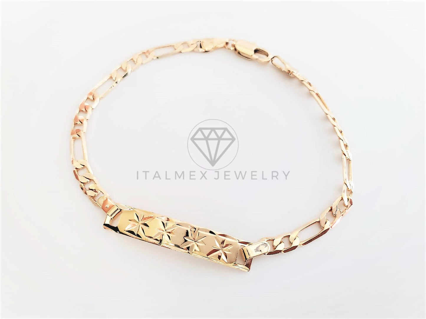 Esclava Elegante - 102837 - Diseño Placa Estrella 4mm/8" Oro Laminado 18K