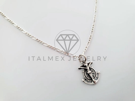 Dije Religioso - 104284 - Diseño Ancla Cristo Plata Fina .925