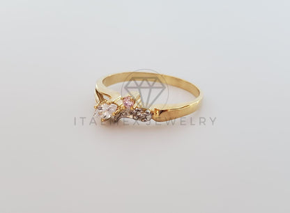 Anillo de Lujo - 101658 - Diseño Chispitas CZ Rosa Oro Laminado 18K