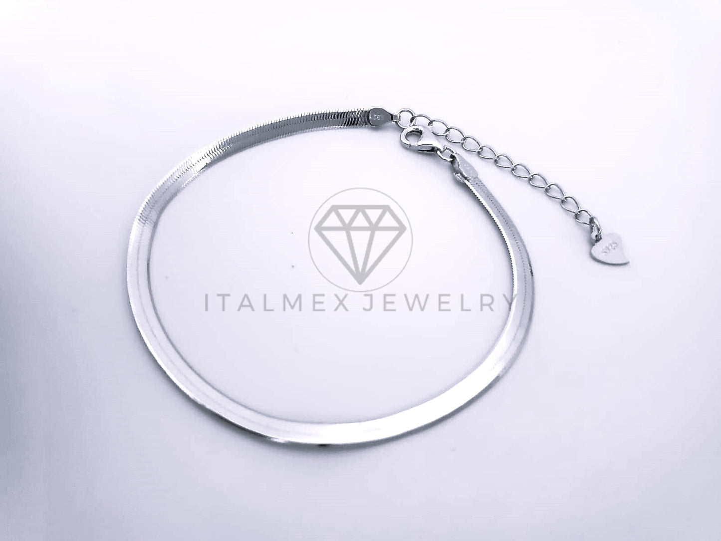 Pulsera de Lujo - 103611 - Diseño Planchada 3mm Plata Fina .925