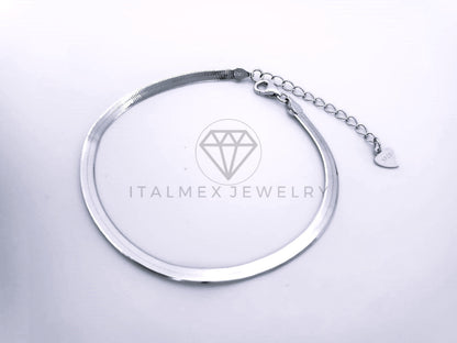 Pulsera de Lujo - 103611 - Diseño Planchada 3mm Plata Fina .925