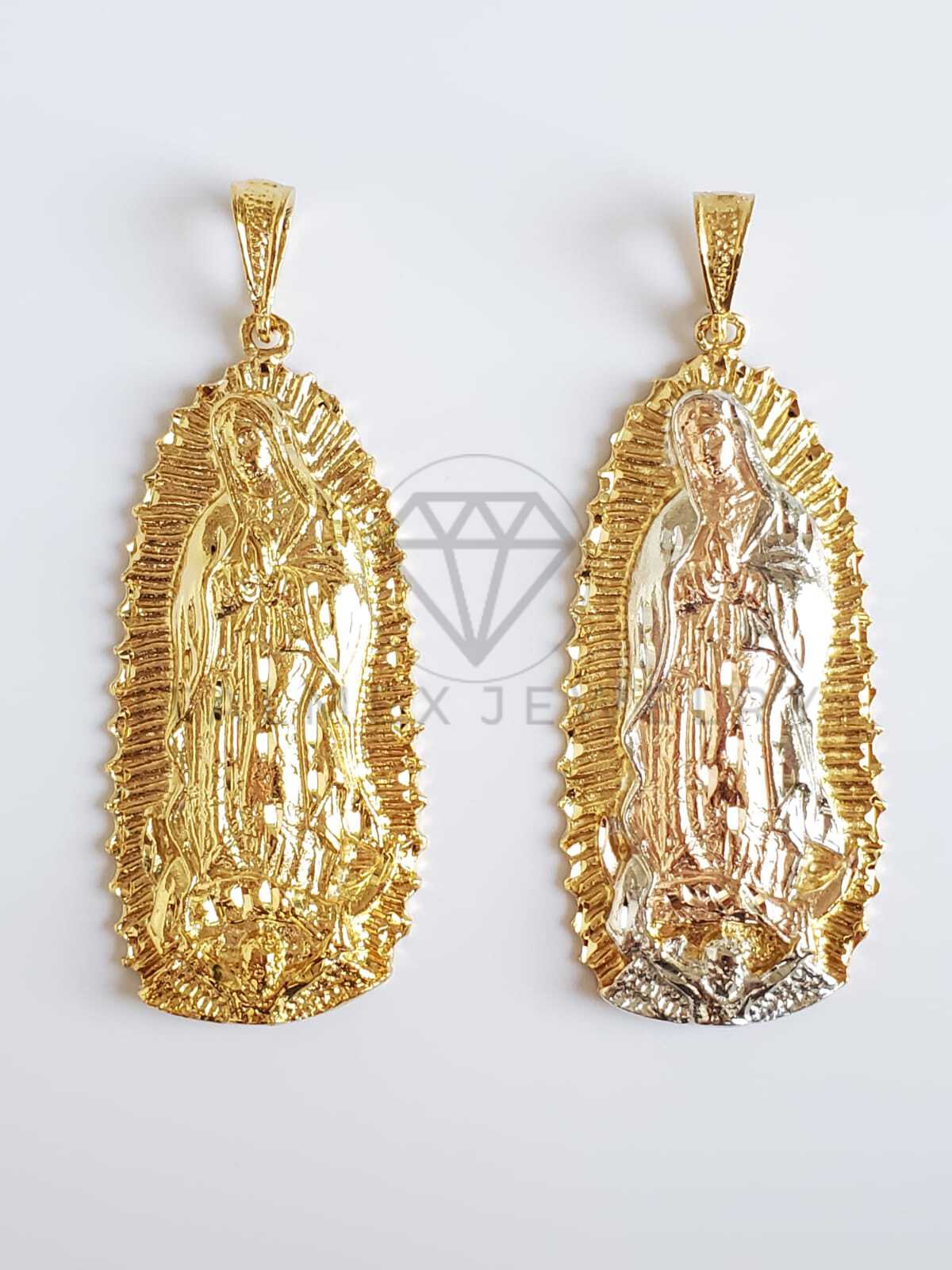 Dije Religioso - 100497.100498 - Virgen de Guadalupe Tamaño Extra Grande Oro Laminado 18K
