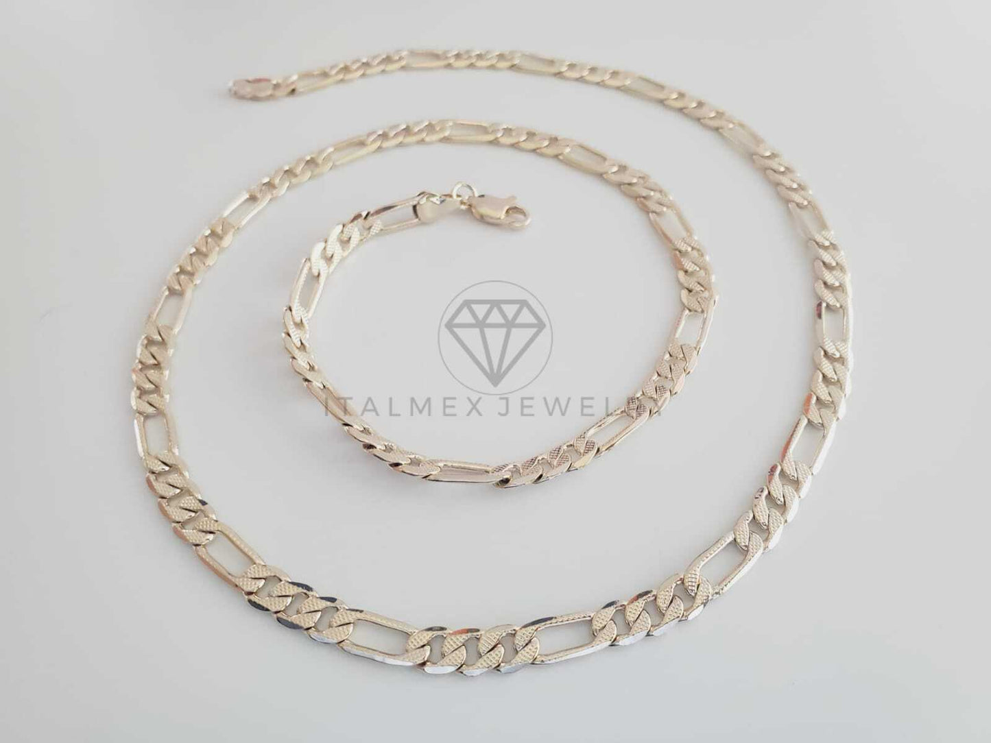 Cadena Clásica - 101261 - Estilo Fígaro Zegrinada 6mm/24" Dorada Oro Laminado 18K