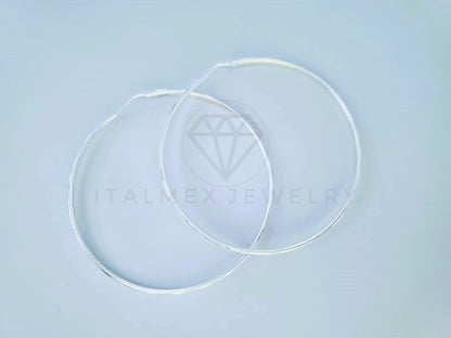 Arracada de Lujo - 104101 - Arracada de Tubo Celeste 70mm Plata Fina .925