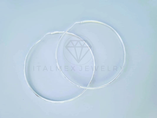 Arracada de Lujo - 104101 - Arracada de Tubo Celeste 70mm Plata Fina .925