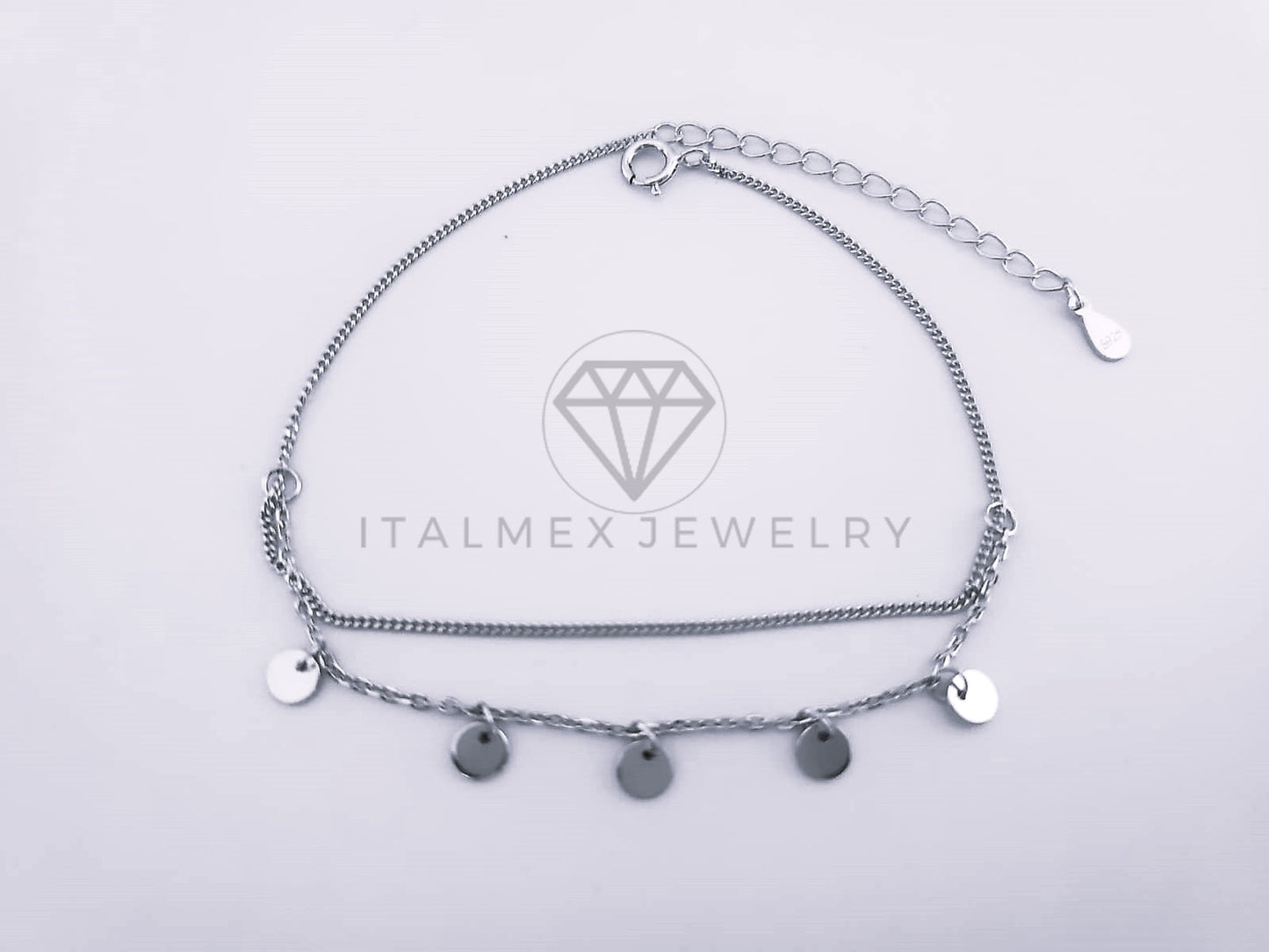 Pulsera de Lujo - 103615 - Diseño Ajustable Bolitas Plata Fina .925