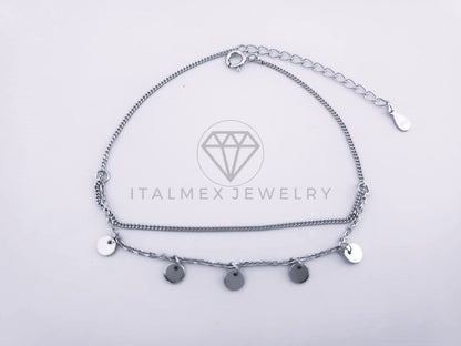 Pulsera de Lujo - 103615 - Diseño Ajustable Bolitas Plata Fina .925