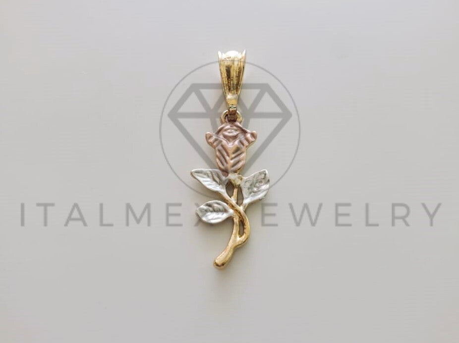 Dije de Lujo - 102260 - Dije de Rosa 3 Oros Tamaño Chico Oro Laminado 18K