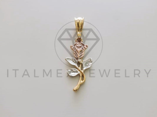 Dije de Lujo - 102260 - Dije de Rosa 3 Oros Tamaño Chico Oro Laminado 18K