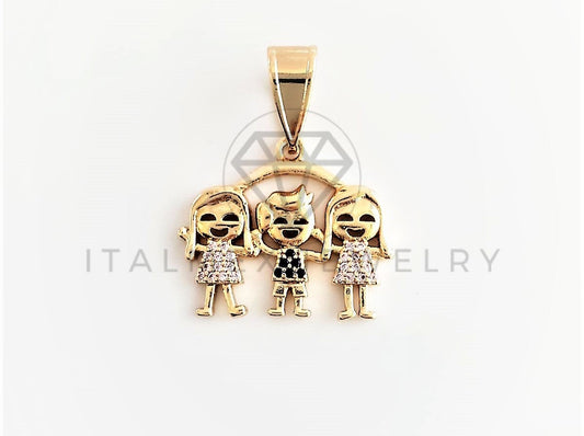 Dije Elegante - 102773 - Dije Niño y Niñas CZ Color Tamaño Chica Oro Laminado 18K