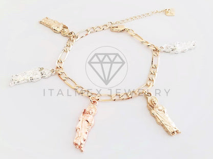 Pulsera Elegante - 102840 - Diseño de San Judas 3 Colores Oro Laminado 18K